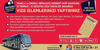 ENGELLİ VE ENGELLİ REFAKATÇİ SERBEST KARTLARINDA VİZE YENİLEME DÖNEMİ BAŞLADI