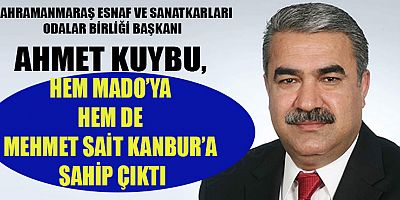 KAHRAMANMARAŞ ESNAF ODALARI BİRLİK BAŞKANI AHMET KUYBU