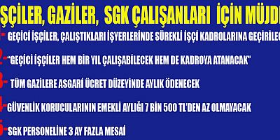 GEÇİCİ İŞÇİLERE KADRO DÜZENLEMESİNİ İÇEREN KANUN TEKLİFİ TBMM GENEL KURULU’NDA KABUL EDİLEREK YASALAŞTI