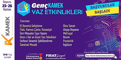 GENÇ KAMEK YAZ KURSLARI İÇİN BAŞVURULAR BAŞLADI!