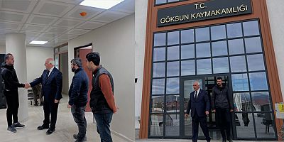 GÖKSUN BELEDİYE BAŞKANI SELİM CÜCE, KAYMAKAMLIK VE ADALET SARAYI İNŞAATLARINI İNCELEDİ