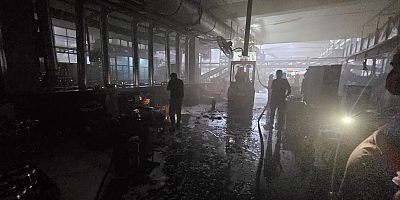 HASCEVHER FABRİKASINDA KORKUTAN YANGIN 