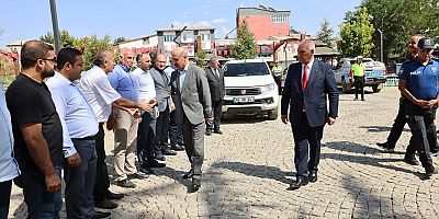 İL EMNİYET MÜDÜRÜ NURETTİN GÖKDUMAN, GÖKSUN BELEDİYE BAŞKANI SELİM CÜCE’Yİ ZİYARET ETTİ