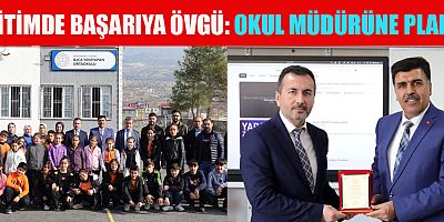 İLÇE MİLLİ EĞİTİM MÜDÜRÜNDEN OKUL MÜDÜRÜNE PLAKET