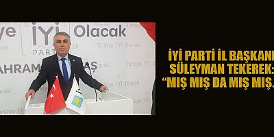 İYİ PARTİ İL BAŞKANI TEKEREK: “MIŞ MIŞ DA MIŞ MIŞ…”
