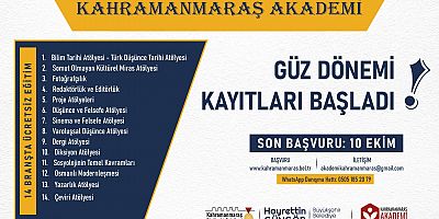 KAHRAMANMARAŞ AKADEMİ’DE GÜZ DÖNEMİ KAYITLARI BAŞLADI!