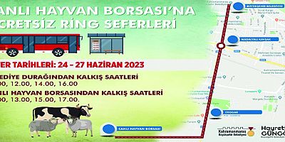 KAHRAMANMARAŞ BÜYÜKŞEHİR’DEN CANLI HAYVAN BORSASI’NA ÜCRETSİZ RİNG SEFERİ