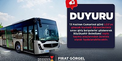KAHRAMANMARAŞ BÜYÜKŞEHİR’DEN LGS GÜNÜ ÖĞRENCİ VE VELİLERE TAM DESTEK
