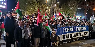 KAHRAMANMARAŞ GAZZE İÇİN YÜRÜDÜ VE İSRAİL'E LANET OKUDU