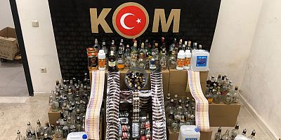 KAHRAMANMARAŞ'TA 150 LİTRE SAHTE İÇKİ ELE GEÇİRİLDİ 