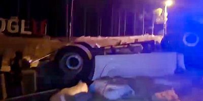 KAHRAMANMARAŞ’TA FRENİ YANAN TIR DEVRİLDİ