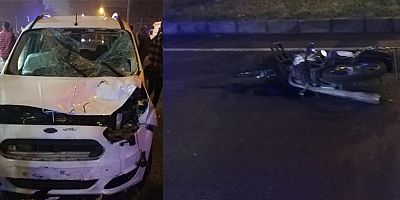 KAHRAMANMARAŞ’TA HAFİF TİCARİ ARAÇ İLE MOTOSİKLET ÇARPIŞTI: 2 YARALI