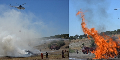  KAHRAMANMARAŞ’TA HELİKOPTER DESTEKLİ YANGIN TATBİKATI