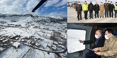 KAHRAMANMARAŞ'TA JANDARMADAN HELİKOPTER DESTEKLİ TRAFİK DENETİMİ