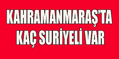 KAHRAMANMARAŞ’TA KAÇ SURİYELİ VAR?