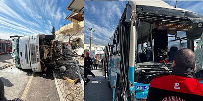 KAHRAMANMARAŞ’TA KAMYON İLE HALK OTOBÜSÜ ÇARPIŞTI: 6 YARALI