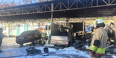 KAHRAMANMARAŞ’TA KONTEYNER YANGINI KORKUTTU