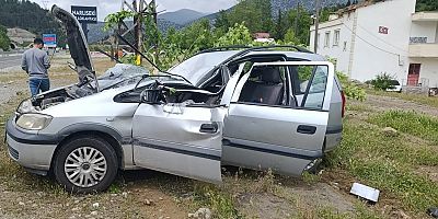  KAHRAMANMARAŞ’TA KONTROLDEN ÇIKAN OTOMOBİL TAKLA ATTI: 1 YARALI
