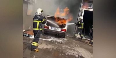 KAHRAMANMARAŞ’TA LPG’Lİ ARAÇ ALEV TOPUNA DÖNDÜ