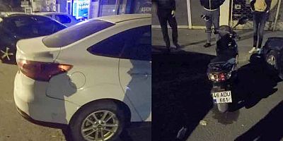 KAHRAMANMARAŞ’TA MOTOSİKLET PARK HALİNDEKİ OTOMOBİLE ÇARPTI: 1 YARALI