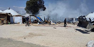 KAHRAMANMARAŞ’TA OBA ÇADIRINDA YANGIN