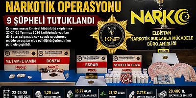 KAHRAMANMARAŞ'TA OPERASYON: 9 TUTUKLAMA 