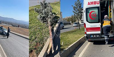 KAHRAMANMARAŞ’TA OTOMOBİL AĞACA ÇARPTI