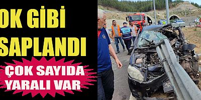 KAHRAMANMARAŞ’TA OTOMOBİL BARİYERE OK GİBİ SAPLANDI