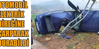 KAHRAMANMARAŞ’TA OTOMOBİL ELEKTRİK DİREĞİNE ÇARPTI: 2 YARALI