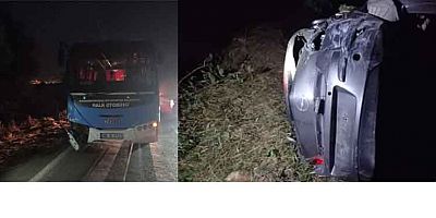-KAHRAMANMARAŞ’TA OTOMOBİL İLE OTOBÜS ÇARPIŞTI: 1 YARALI