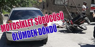 KAHRAMANMARAŞ’TA OTOMOBİL İLE SEPETLİ MOTOSİKLET ÇARPIŞTI: 1 YARALI