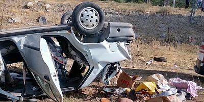 KAHRAMANMARAŞ’TA OTOMOBİL TAKLA ATTI: 1 ÖLÜ 1 YARALI