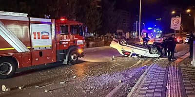 KAHRAMANMARAŞ’TA OTOMOBİL TAKLA ATTI: 1 YARALI