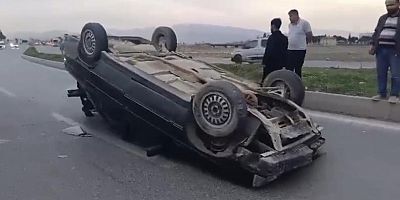 KAHRAMANMARAŞ’TA OTOMOBİL TAKLA ATTI: 1 YARALI
