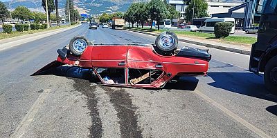 KAHRAMANMARAŞ’TA OTOMOBİL TAKLA ATTI: 1 YARALI