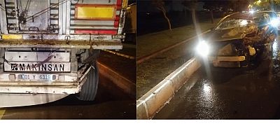 KAHRAMANMARAŞ’TA OTOMOBİL TIRA ARKADAN ÇARPTI: 1 YARALI
