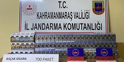 KAHRAMANMARAŞ’TA OTOMOBİLDE YAPILAN ARAMADA  UYUŞTURUCU VE KAÇAK SİGARA BULUNDU