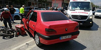 KAHRAMANMARAŞ’TA OTOMOBİLLE  MOTOSİKLET ÇARPIŞTI