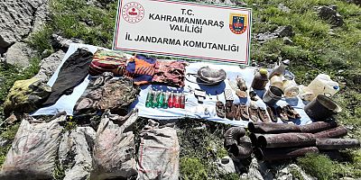 KAHRAMANMARAŞ’TA PKK’YA AİT MAĞARA İMHA EDİLDİ