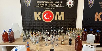Kahramanmaraş’ta polis ekipleri tarafından sahte ve kaçak alkol operasyonu yapıldı.