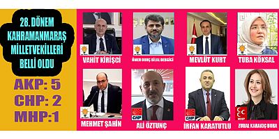 KAHRAMANMARAŞ’TA SEÇİM: AKP: 5  CHP: 2 MHP: 1