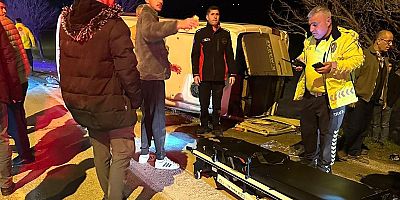 KAHRAMANMARAŞ'TA SERVİS ARACİ DEVRİLDİ 