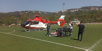 KAHRAMANMARAŞ’TA YAŞLI HASTA İÇİN HELİKOPTER AMBULANS HAVALANDI
