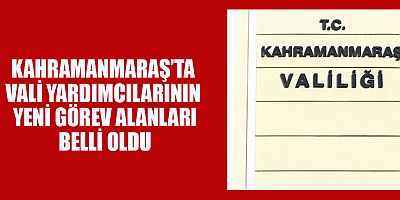 KAHRAMANMARAŞ'TA YENİ VALİ YARDIMCILARI GÖREV DAĞILIMI BELLİ OLDU