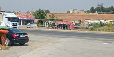 -KAHRAMANMARAŞ’TA YOLDAN ÇIKAN TIR DEVRİLDİ