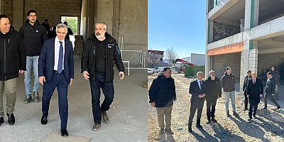 KAHRAMANMARAŞ VALİSİ MÜKERREM ÜNLÜER, SEBZE VE MEYVE HALİ İNŞAATINDA İNCELEMELERDE BULUNDU