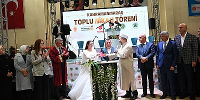KAHRAMANMARAŞLI 100 ÇİFT, TOPLU DÜĞÜNLE DÜNYA EVİNE GİRDİ