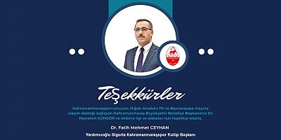 KAHRAMANMARAŞSPOR’DAN BAŞKAN GÜNGÖR’E DESTEK TEŞEKKÜRÜ
