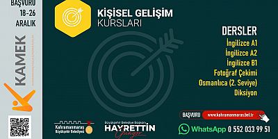 KAMEK’İN YENİ KURSLARINA BAŞVURULARDA SON GÜN!