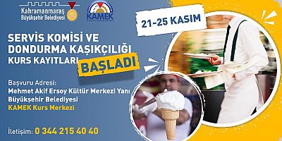KAMEK’TE SERVİS KOMİSİ VE DONDURMA KAŞIKÇILIĞI KURS KAYITLARI BAŞLIYOR!